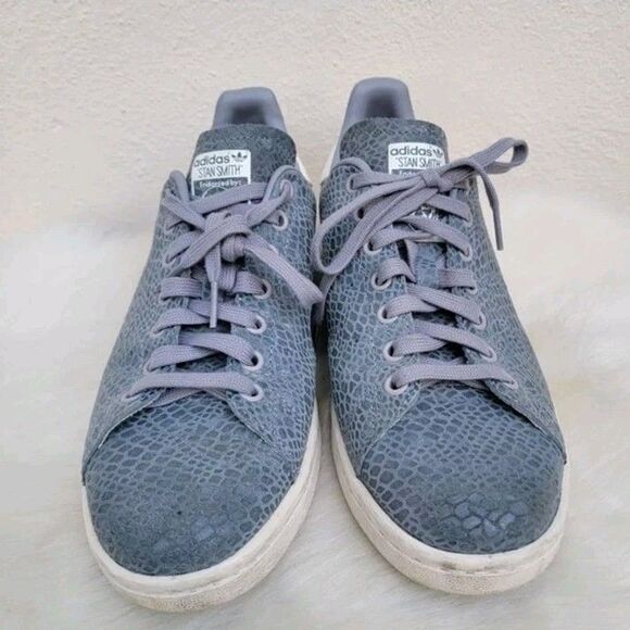 Adidas Stan Smith gray snake print sneaker Women's size 9.5 - Picture 2 of 6